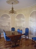 French Style Home, French Wash Painting to Walls, Trompe l’oeil Perth WA, French Furniture, Painted Ceiling Rose