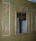 Mirror - Flounced background with gold leaf