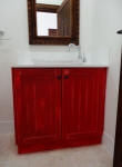 Distressed Vanity Cupboard in deep red
