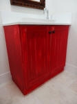Distressed Vanity Cupboard in deep red